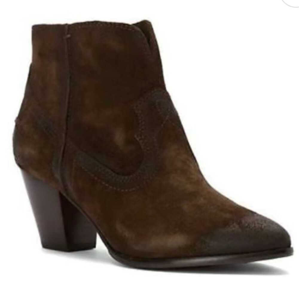 Frye Renee Seam Short ankle boots in brown oiled suede– Size 8.5M